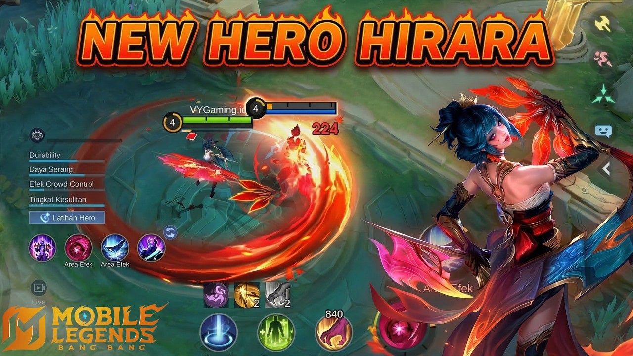 NEW HERO HIRARA - ASSASIN DENGAN COOLDOWN TERSINGKAT DAN BISA SPAM SKILL TERUS TANPA COOLDOWN