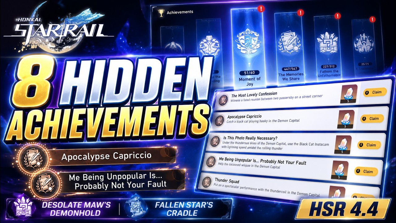HSR 4.4 All 8 Hidden Achievements Desolate Maw's Demonhold & Fallen Star's Cradle | Honkai Star Rail