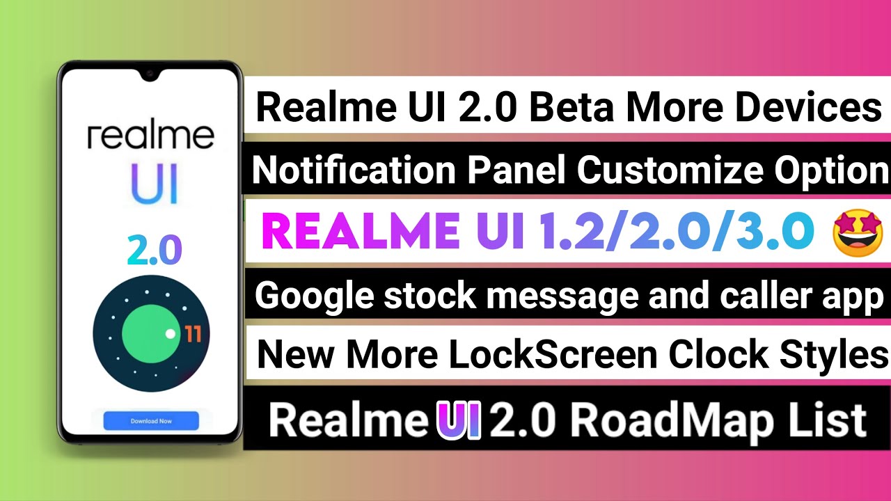Realme UI 2.0 RoadMap List ? Realme Android 11 update | Realme Google stock apps | New Clock Styles