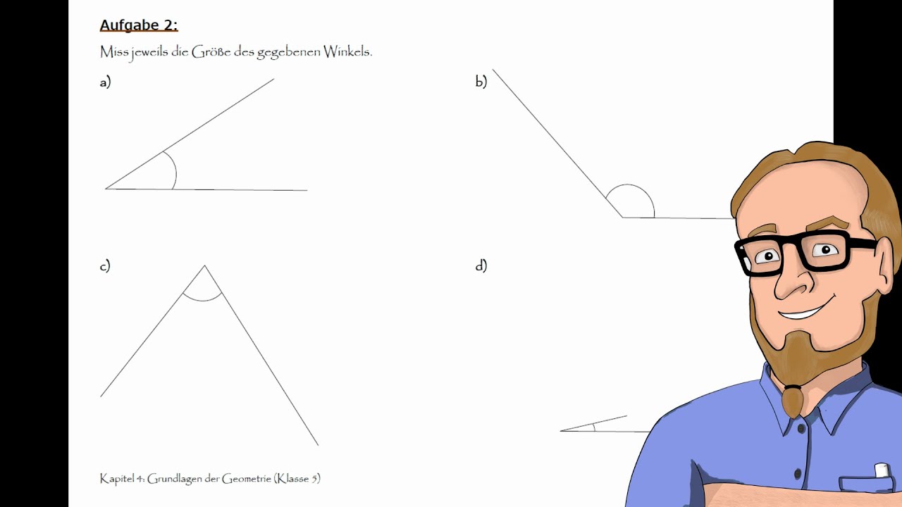 Winkelgrößen mit dem Geodreieck messen | Mathe Klasse 5 | Aufgabe mit Lösungen
