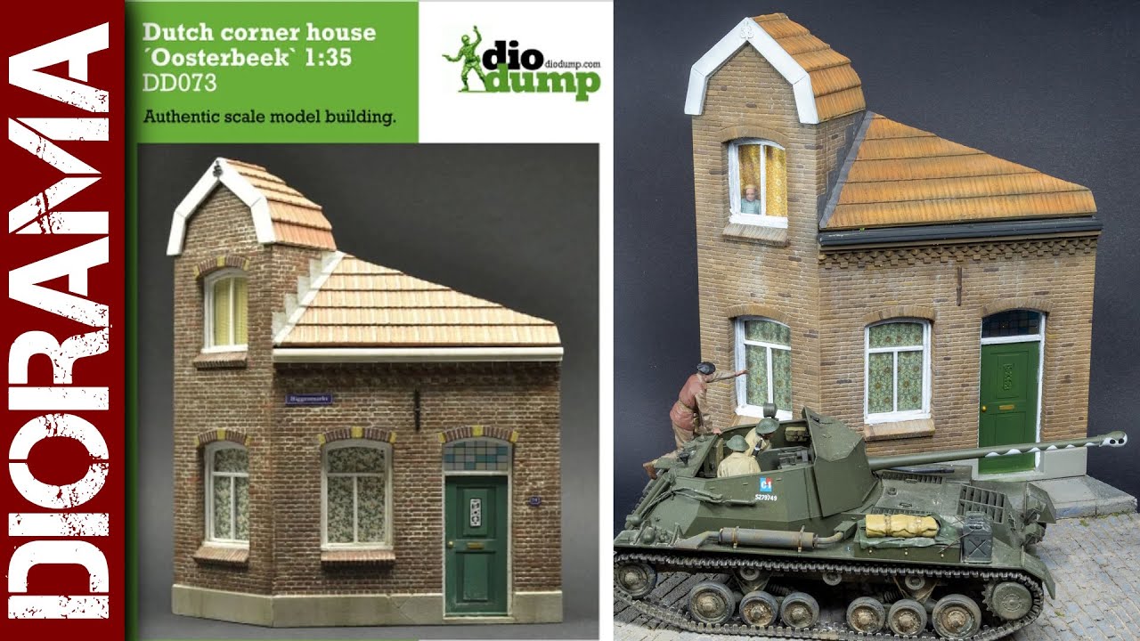 Build: street diorama / vignette - Dutch corner house (DioDump 1/35 scale model building)