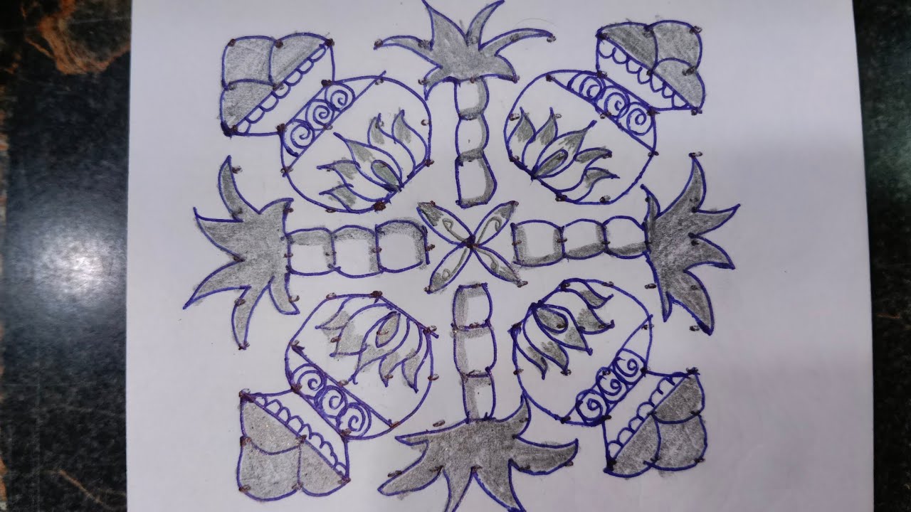 Pongal Simple Kolam//Pongal Kolam Designs 