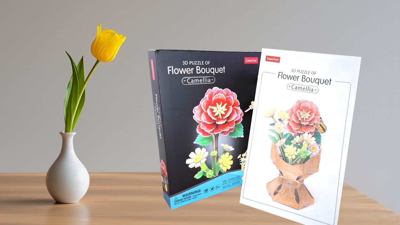 Building A 3D Puzzle  ||  Cubic Fun || Flower Bouquet || Camelia