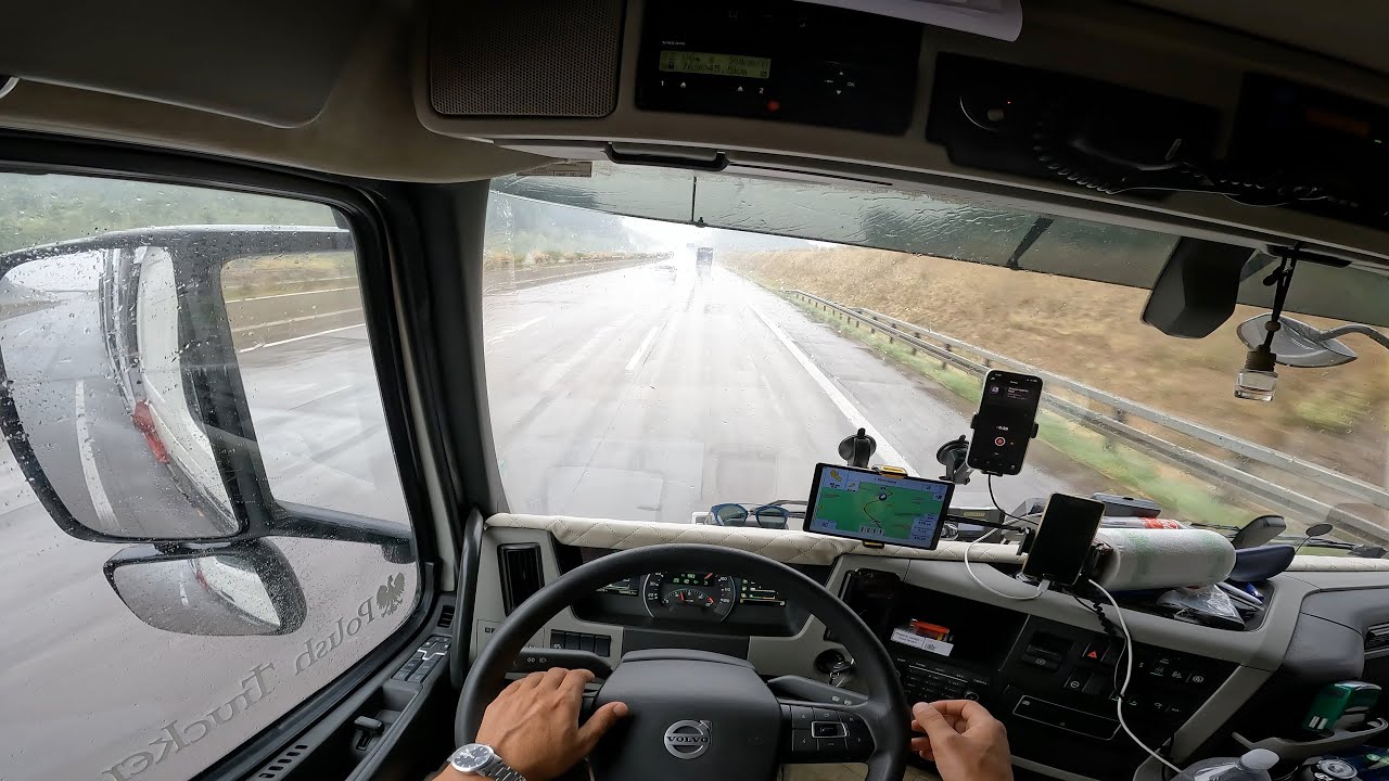 TIR AVROPADA AVTOVOZ ISLETMEK,ZAVODLARDA YENI AVTOMOBILLERI YUKLEMEK!AVROPA YOLLARI!POV DRIVING!