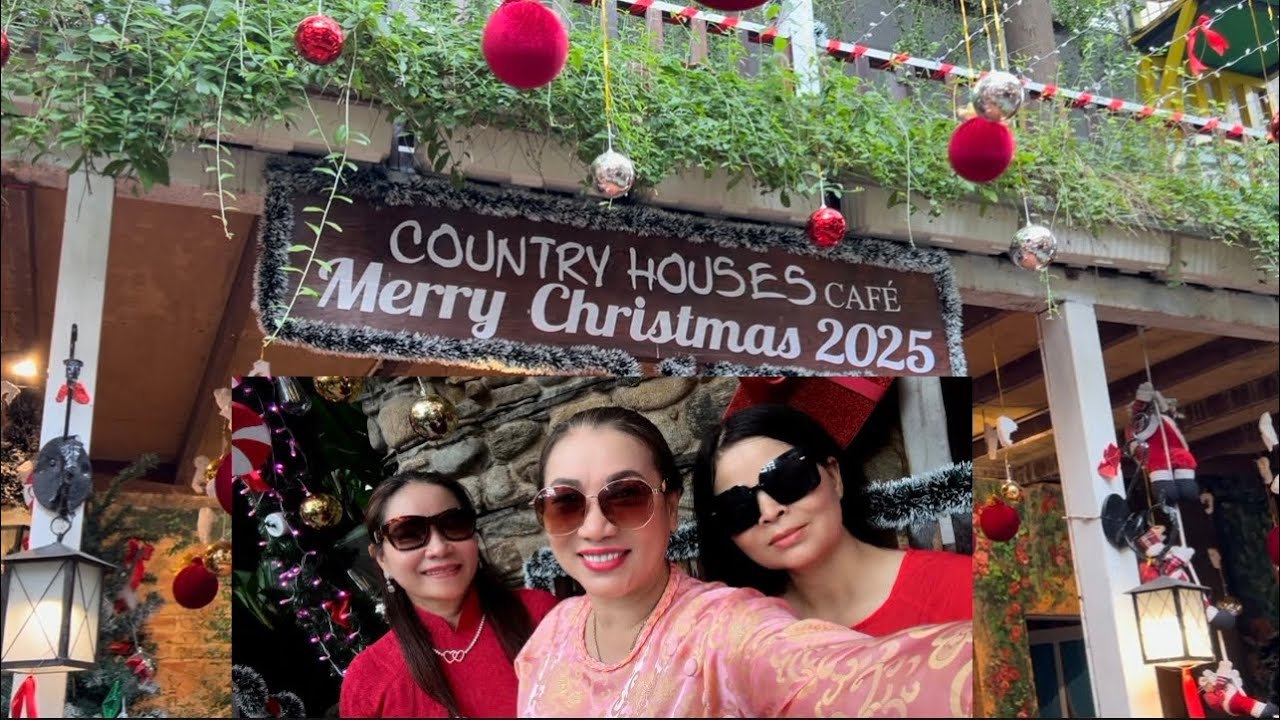 Hoà vào không khí Giáng Sinh . Hội chị em rủ nhau đi cà phê , chụp hình ở Country House