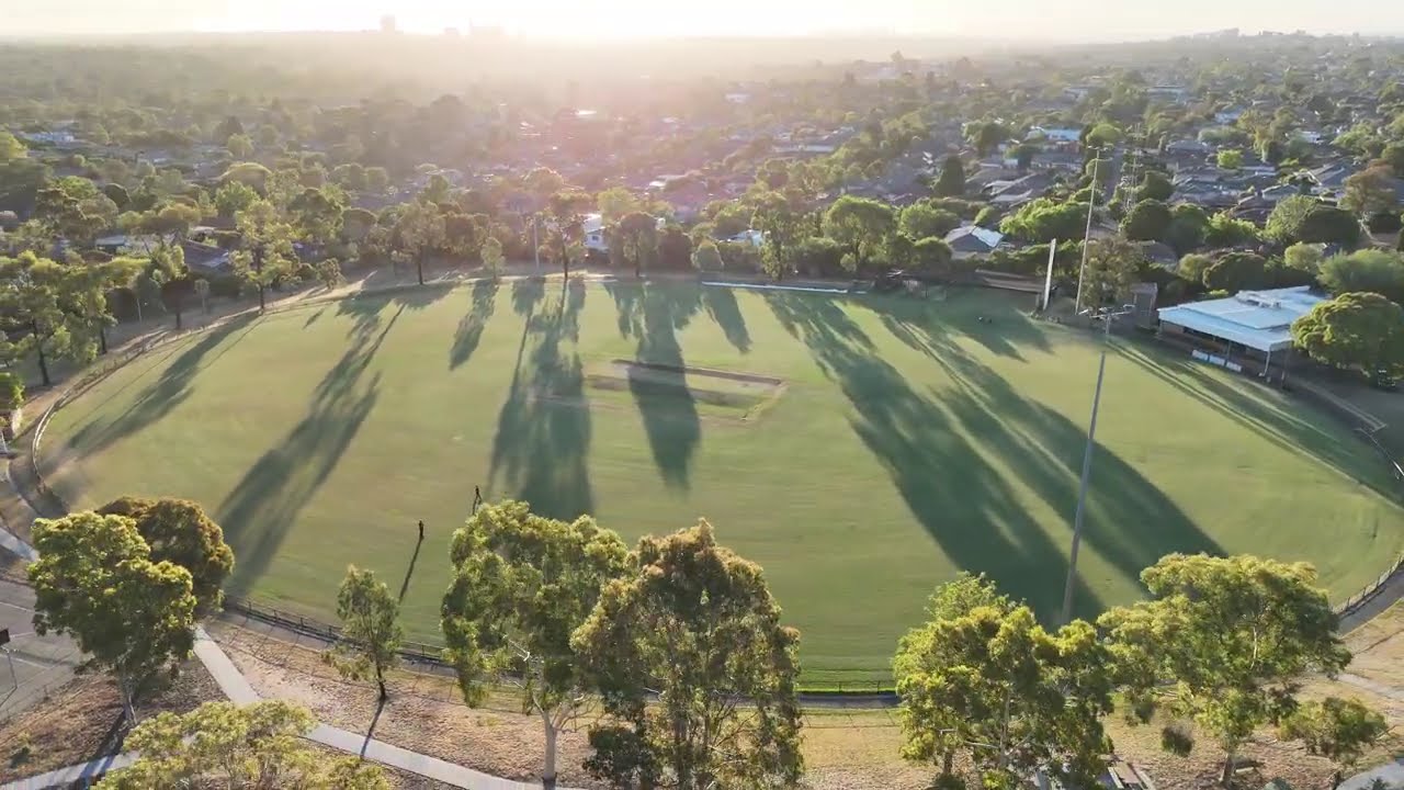 Drone view of Donvale reserve and St David’s Cricket club 