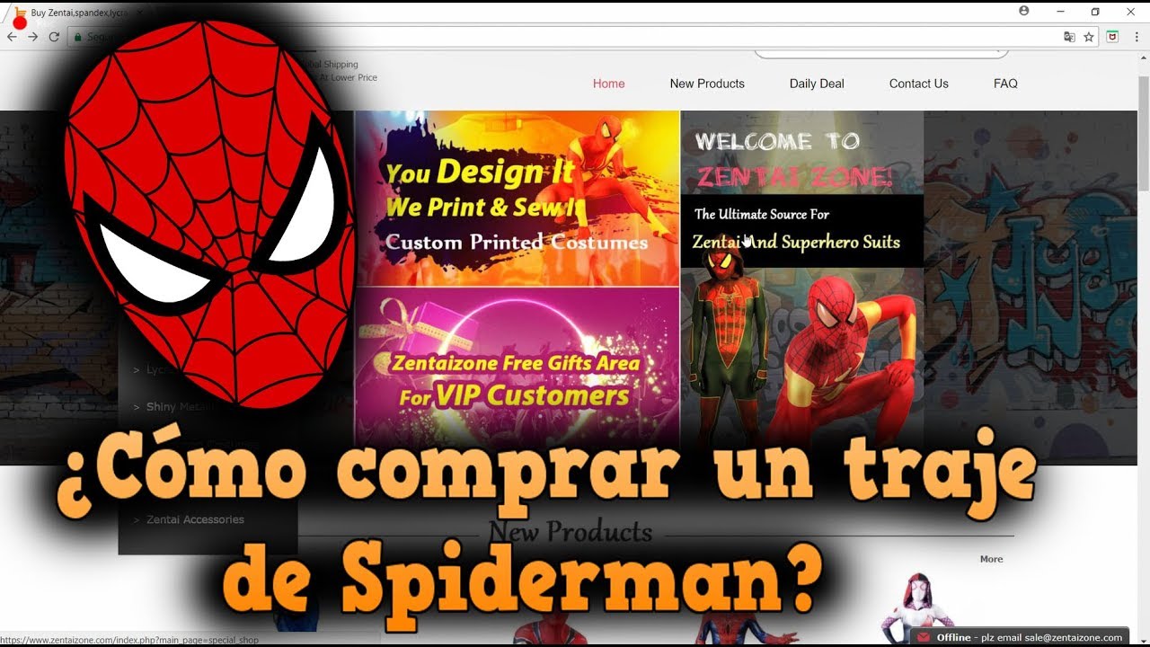 ¿Cómo pedir un traje de Spiderman en ZentaiZone.com?