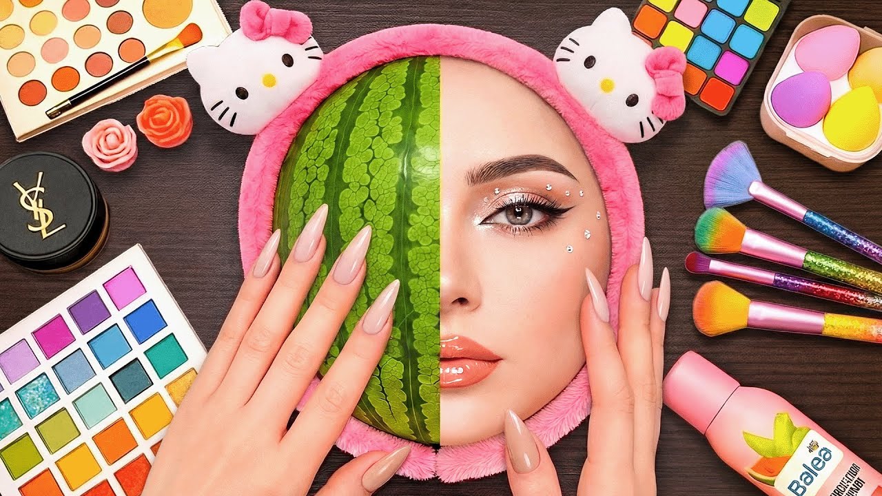 ASMR Makeup on Watermelon (No Talking)