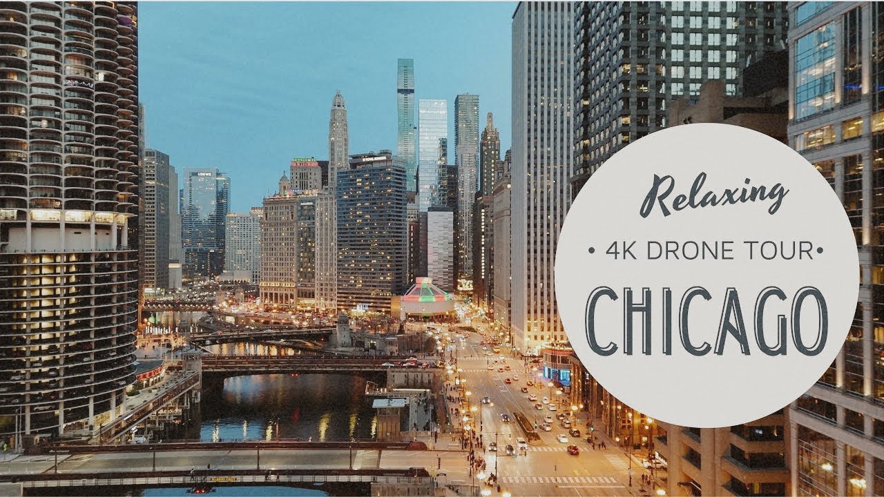 Chicago Skyline 4K Drone Video (The best evening aerial views with relaxing music) 😍