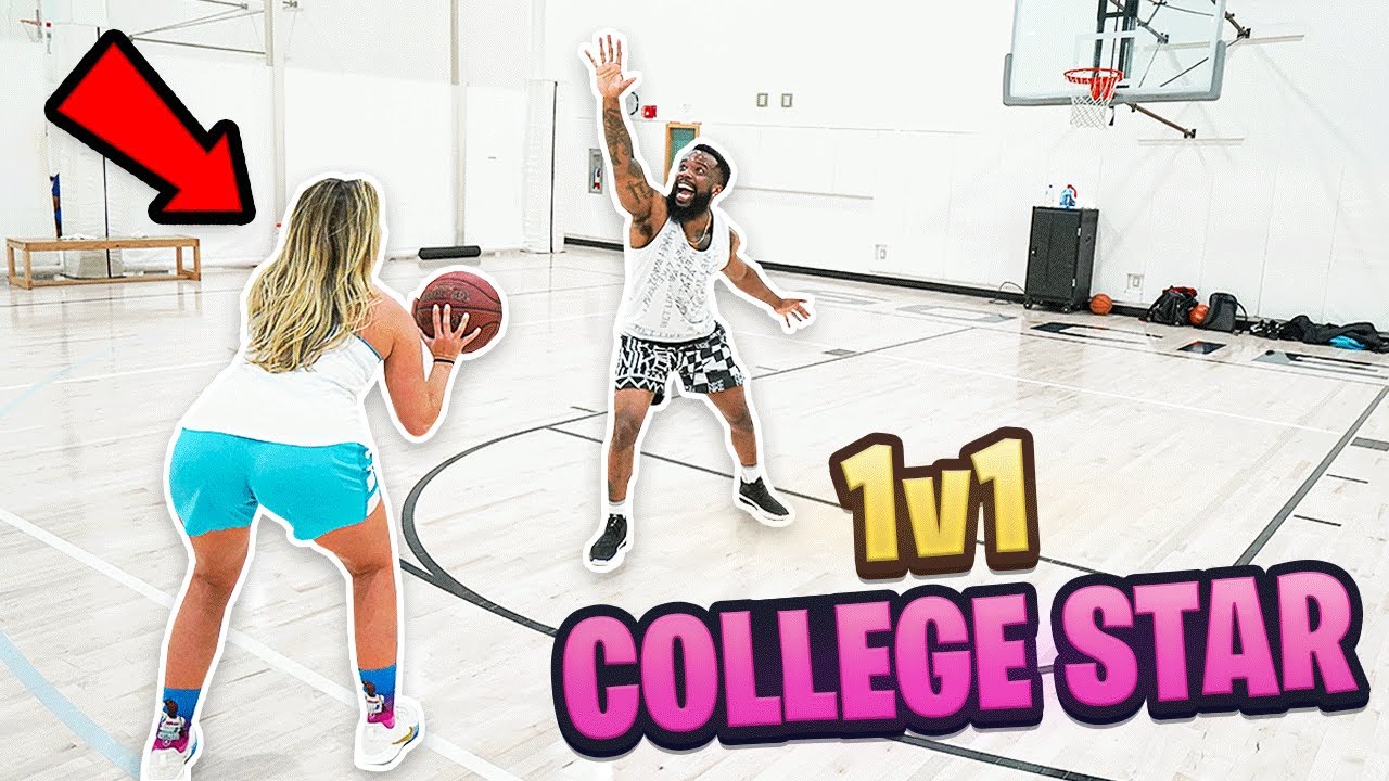 1v1 Basketball Against Skilled College Female Hooper Jenna Bandy!
