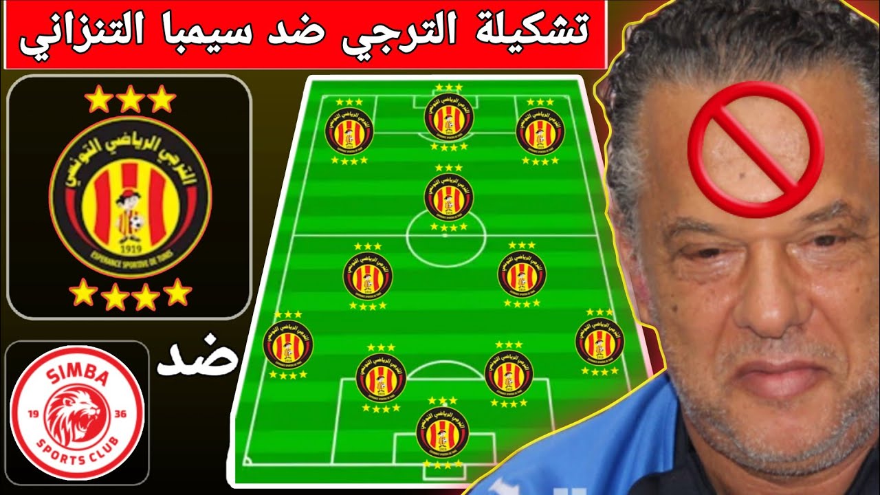 تشكيلة الترجي التونسي ضد سيمبا التنزاني في دوري ابطال افريقيا 😱 الكنزاري دخلها في حيط