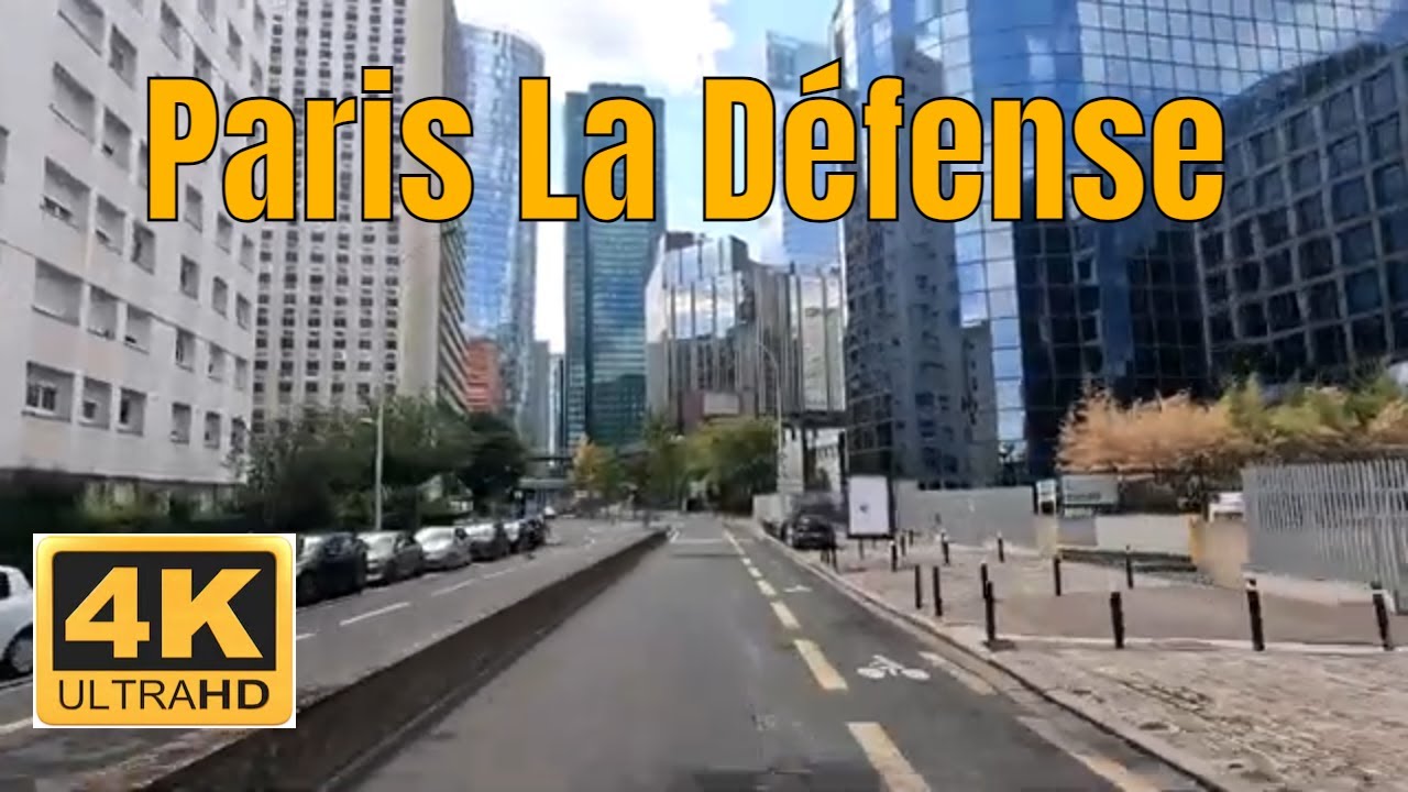Paris 4k- La Défense - Puteaux - Suresnes - Driving- French region