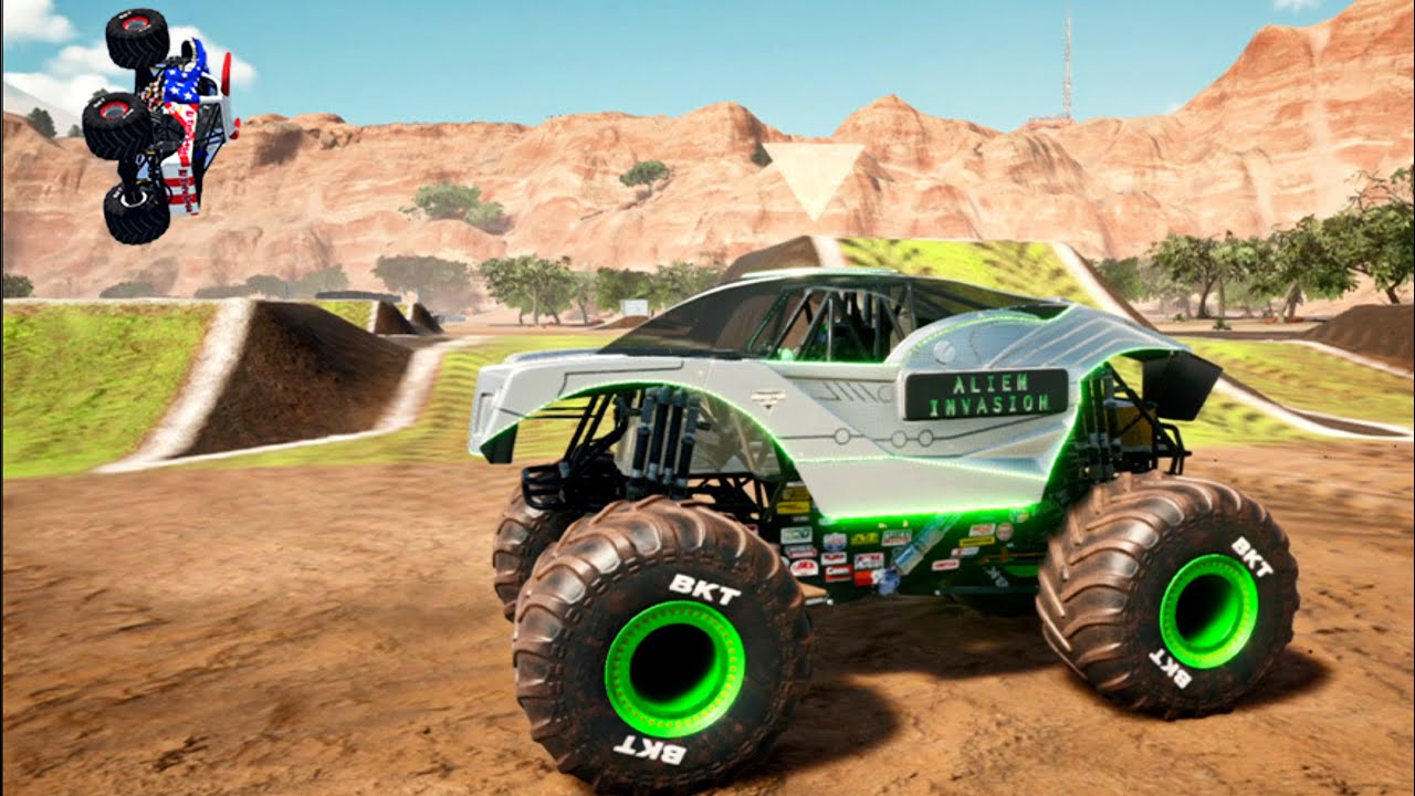 BeamNG Drive и Monster Jam: скоростные прыжки на грузовиках-монстрах Steel Titans и фристайл Mons...