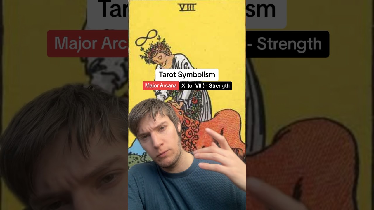 Tarot Symbolism: Strength (XI or VIII) #tarot #tarotcard #tarotcards #tarotonline