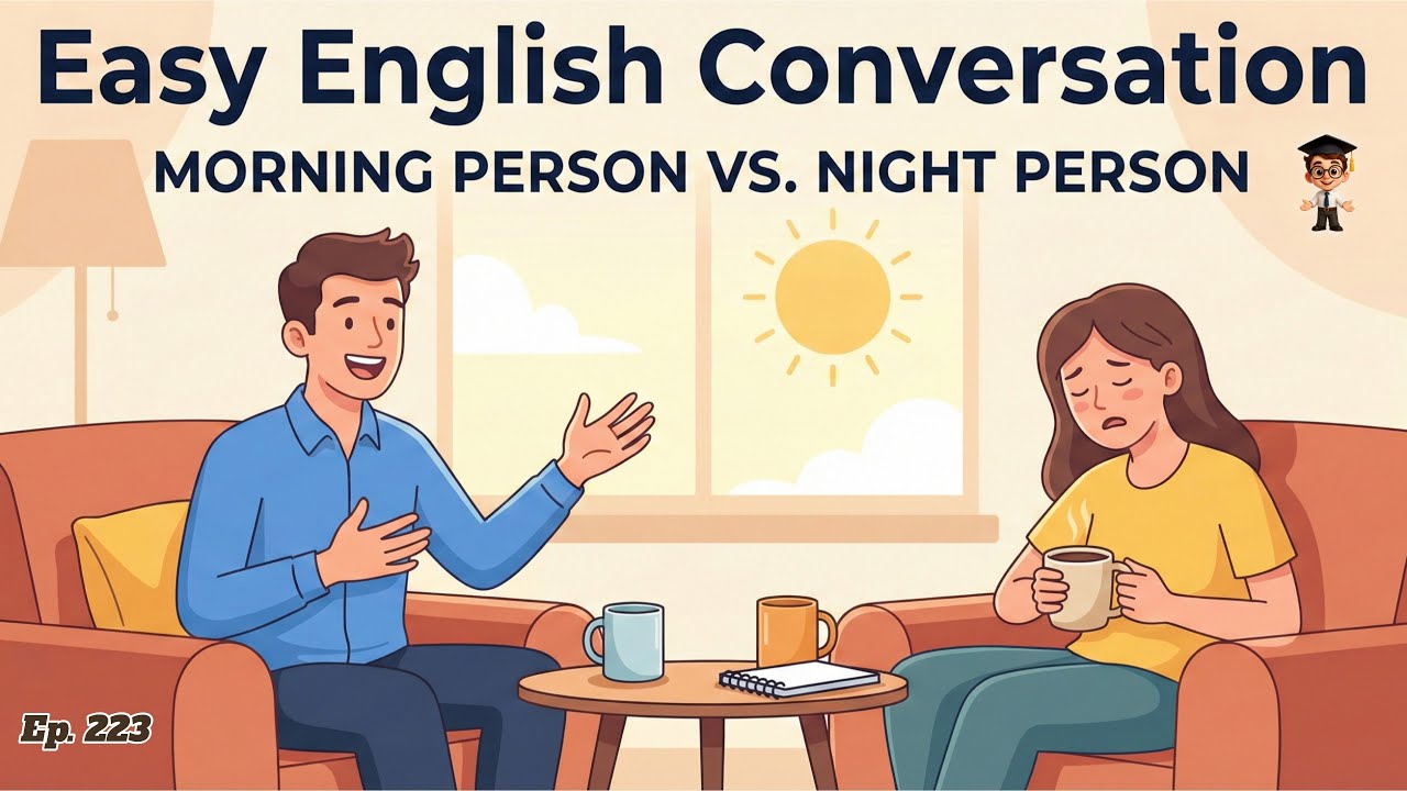 English Conversation | Morning Person vs. Night Person | Easy English Practice | English Podcast