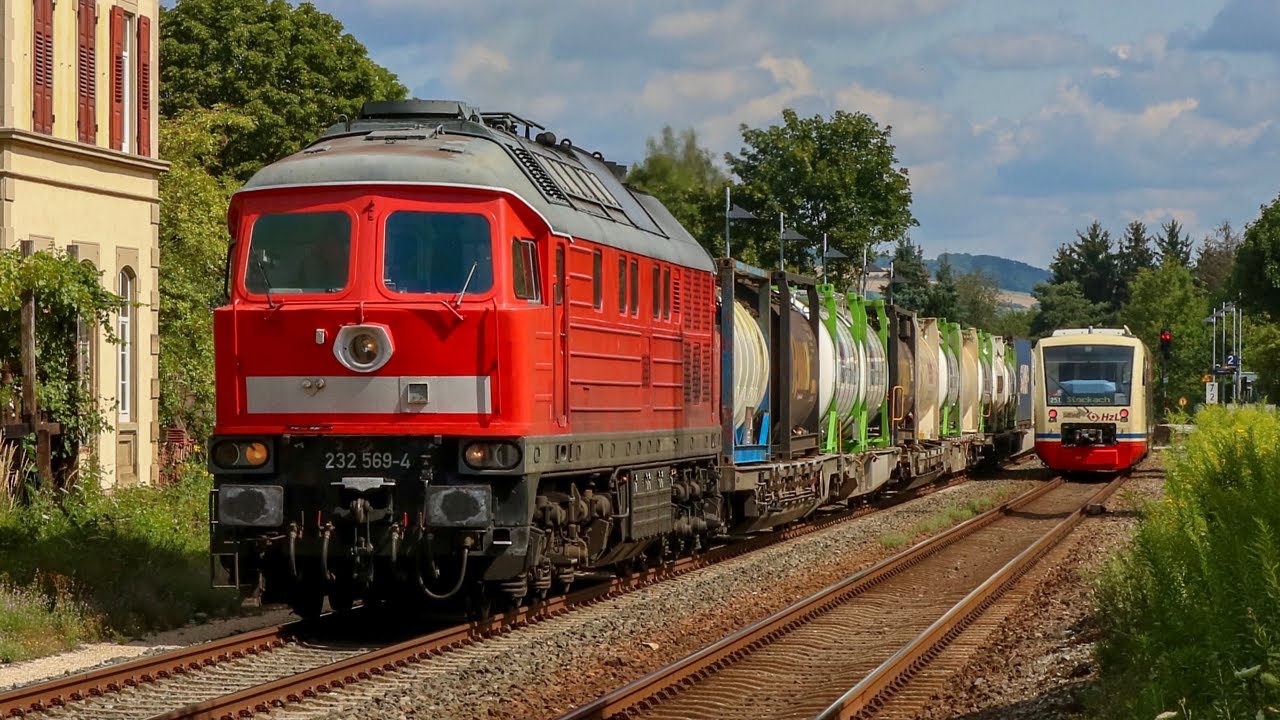 BR 232 und andere Dieselloks mit Umleiter Güterzügen am Bodensee | Ludmilla Sound