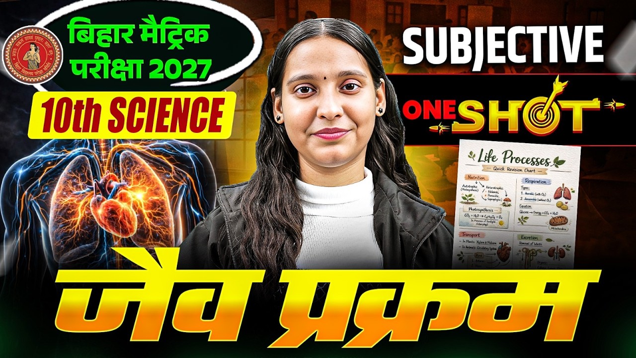 जैव प्रक्रम Subjective One Shot | Class 10th Science Chapter 1 Bihar Board | By Nidhi Mam