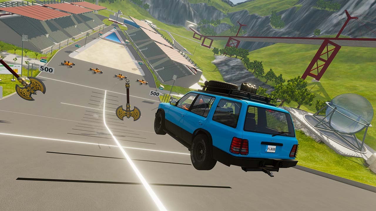 BeamNG.drive Realistic Car Crash Test  | Extreme High Ramp Jump Physics Simulation