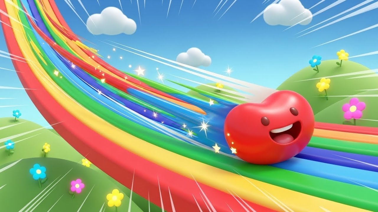 Fall Guys Jelly Bean Slid Off the Rainbow | Fun Kids Stories and Game Songs