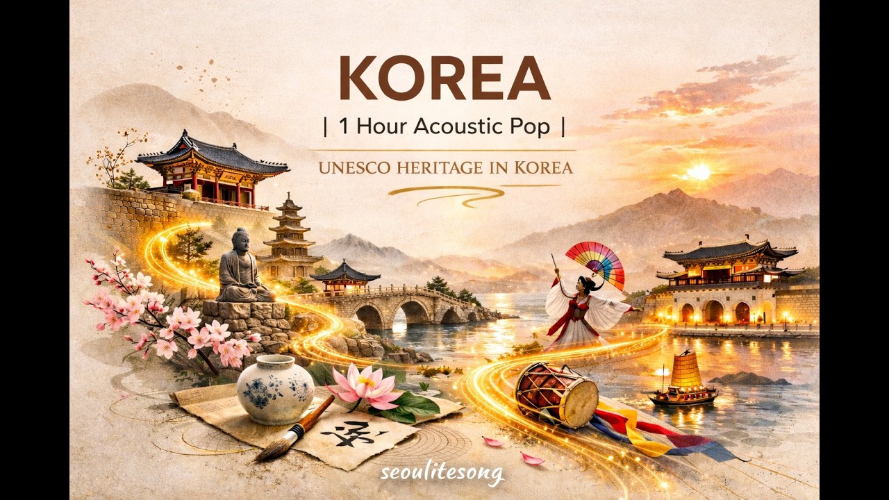 Playlist🎧Songs of UNESCO Heritage in Korea🎧1 Hour Acoustic Pop