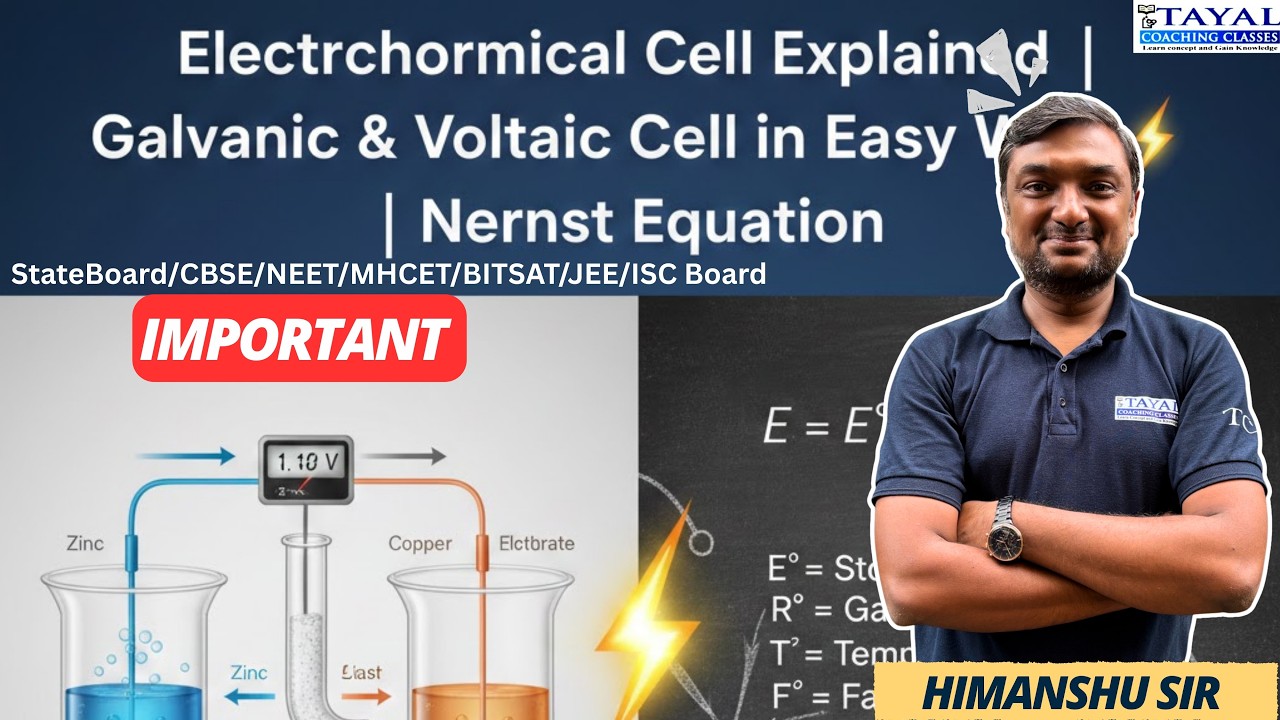Electrochemical Cell Explained | Galvanic & Voltaic Cell in Easy Way ⚡ | Nernst Equation