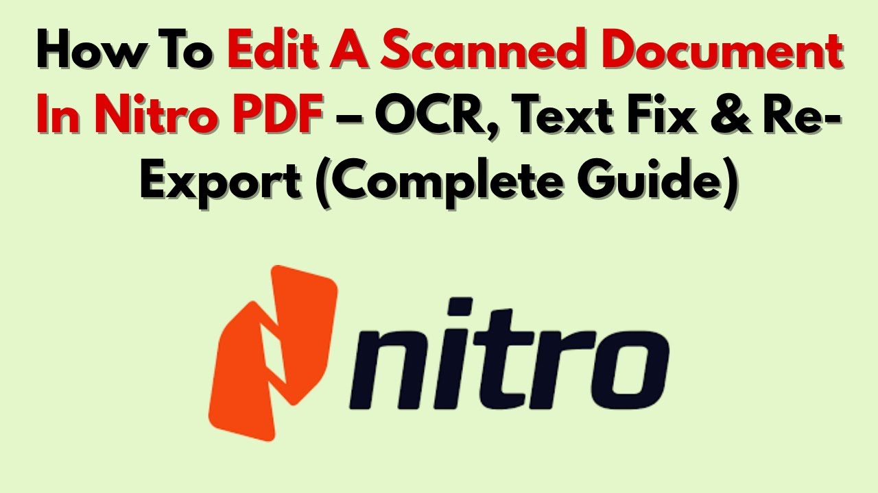 Как редактировать отсканированный документ в Nitro PDF &mdash; OCR, исправление текста и повторный эксп...