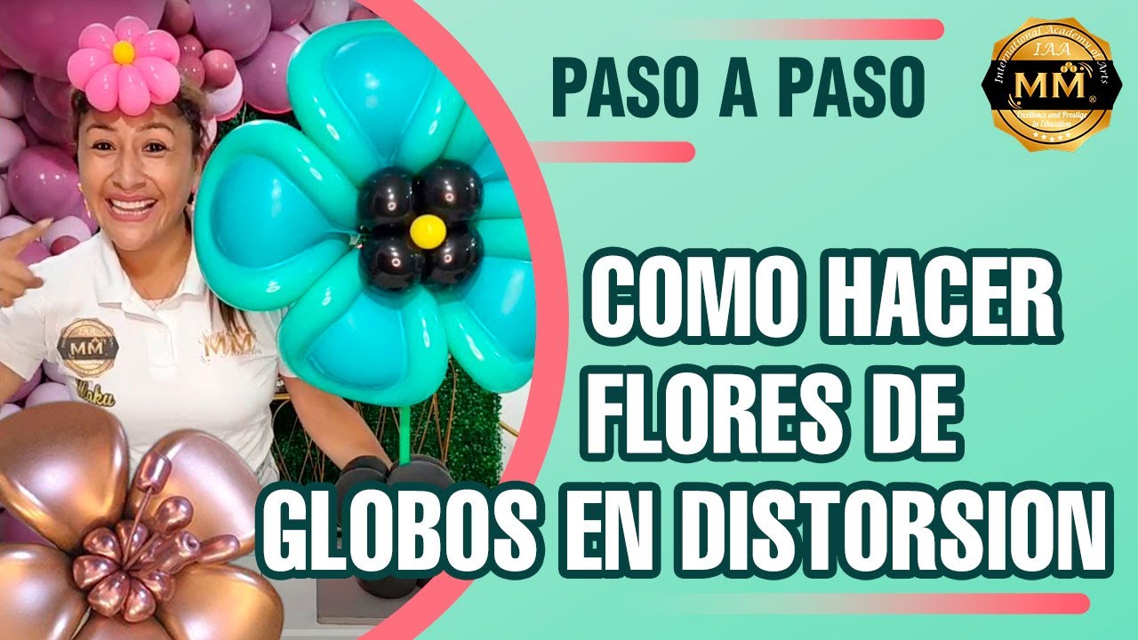 🎈 COMO HACER FLOR DISTORSION CON GLOBOS | Decoracion paso a paso petalos 🌸