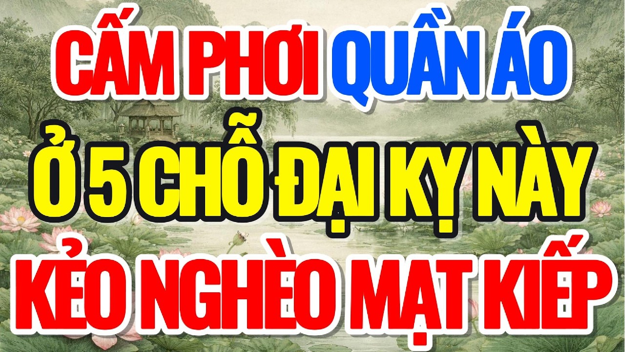 CẤM PHƠI QUẦN ÁO, Ở 5 CHỖ NÀY, KẺO NGHÈO MẠT KIẾP - Lời Phật Dạy #loiphatday #phongthuy #phatphap