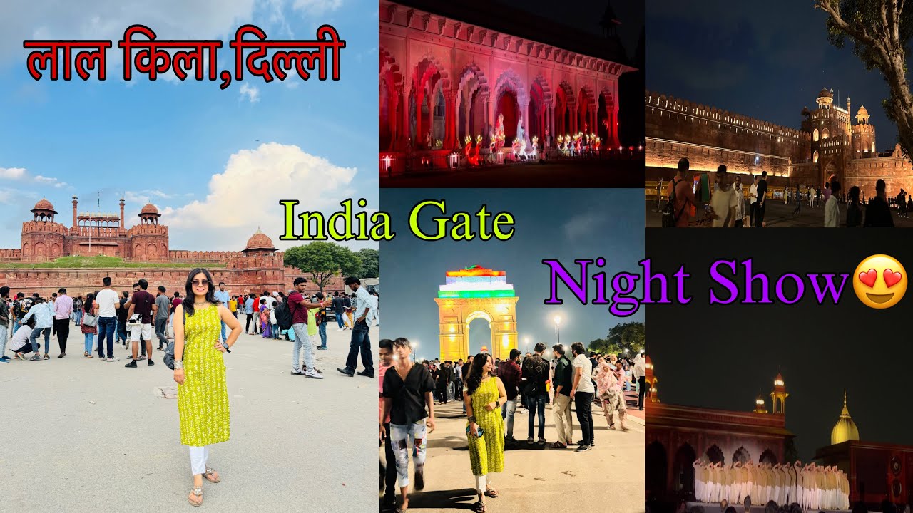 Lal Quila Delhi Darshan || Beautiful Night Show ||History of Independence 🫡 Red Fort #explore