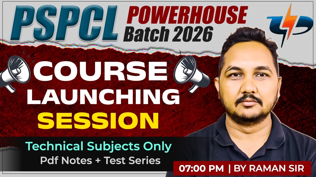 PSPCL JE Electrical 2026 🔥 New Batch | Punjab Powerhouse Batch Coming Soon | Live 7 PM