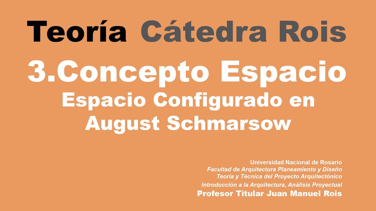 03 - CONCEPTO ESPACIO. Espacio Configurado en August Schmarsow