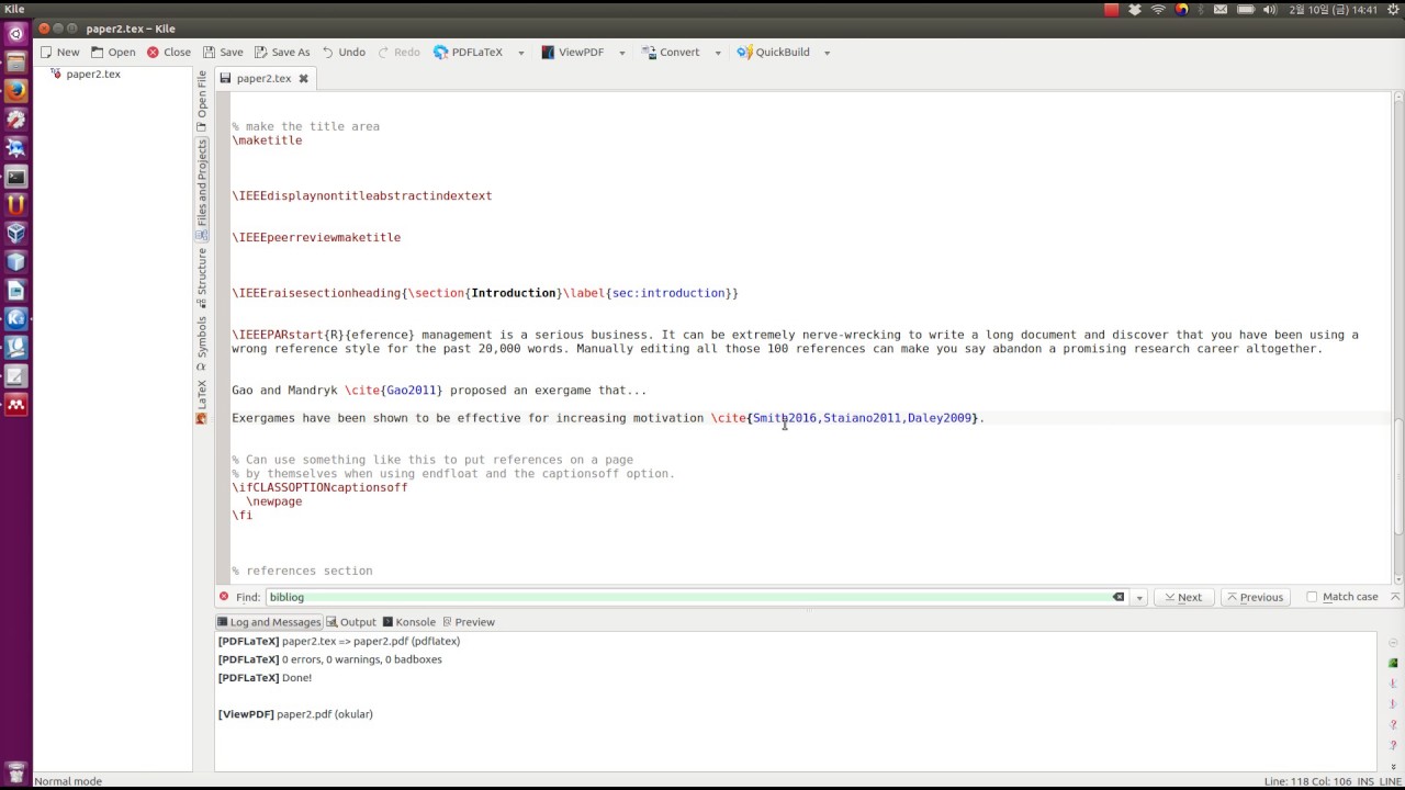 Reference Manager Tutorial 4: Using Mendeley Desktop with LaTeX (BibTeX)