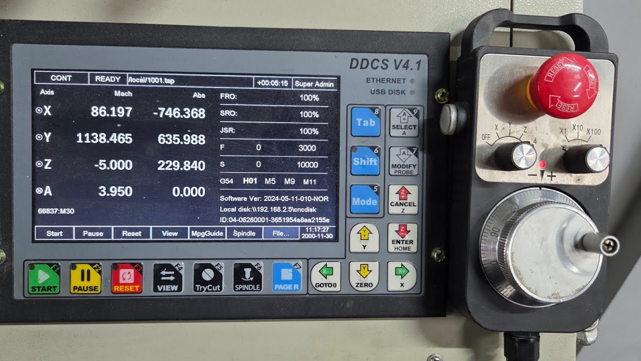 Autonomous CNC controller DDCS v4.1 - work with a wireless center finder.