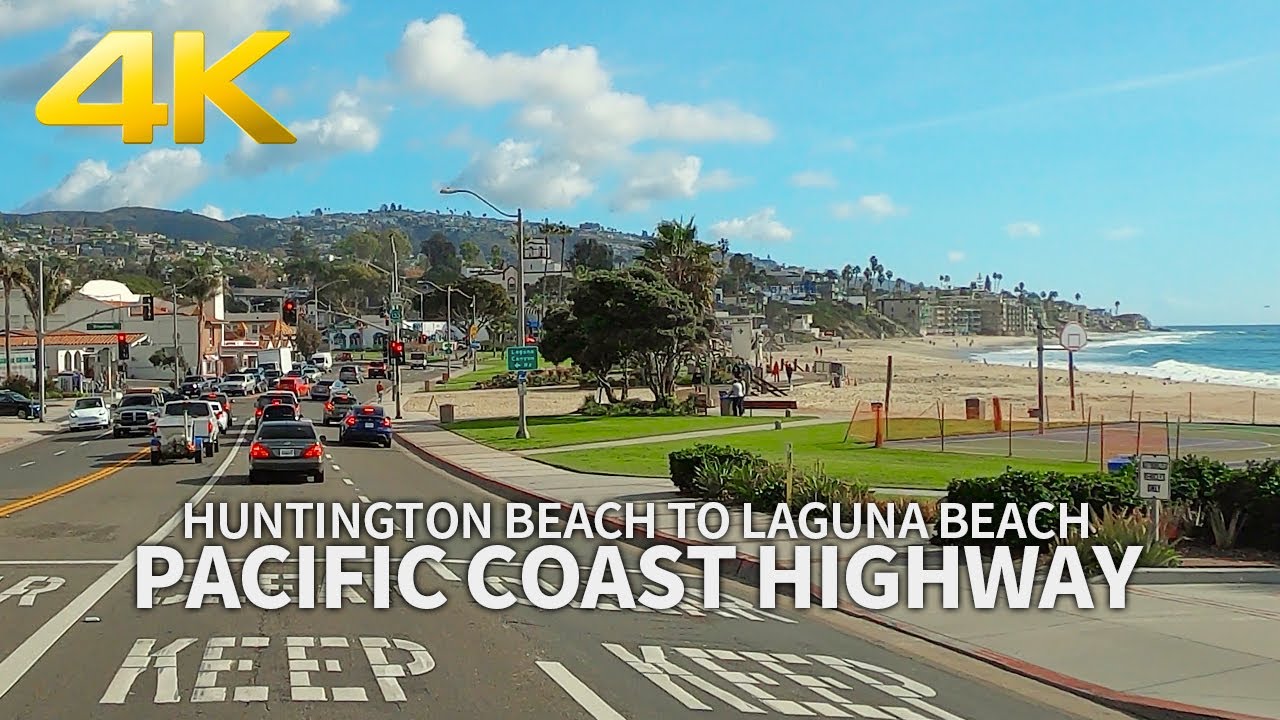 [4K] PACIFIC COAST HIGHWAY - Driving Huntington Beach to Laguna Beach, Orange County, California