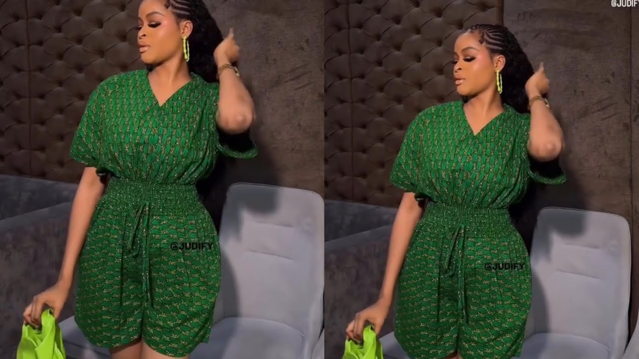 How to cut and sew  a waist smocked cut together playsuit //Easy African fashion for beginners