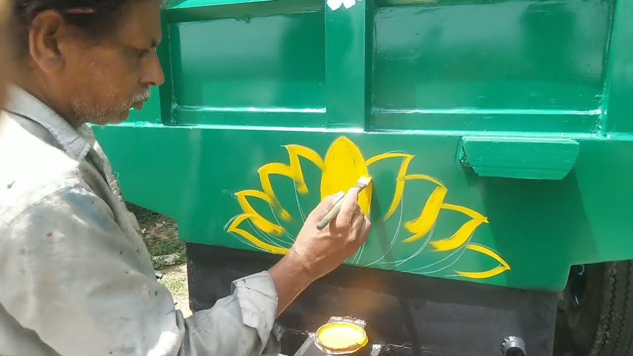 lotus Tamara flower tractor tipper easy painting 🚜