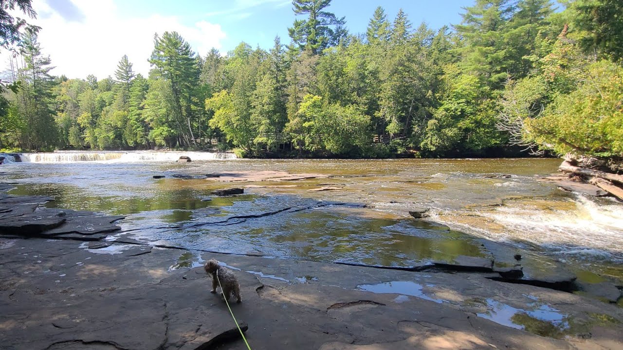 Solo Hiking Through Michigan's Upper Peninsula | Chasing waterfalls with my dog at Tahquamenon Falls