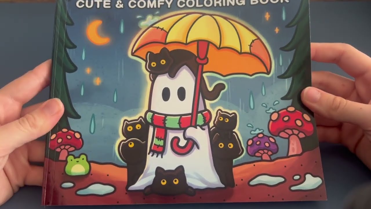 ASMR Little Spooky Coloring Book 🍂🕸️// COCO WYO with OHUHU MARKERS // SOUNDS FOR SLEEP & RELAXATION