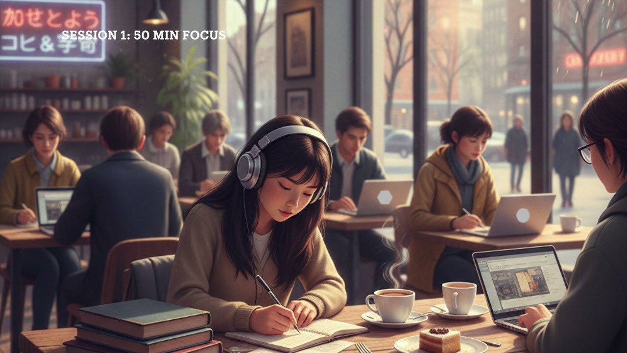 3-HOUR STUDY WITH ME | Pomodoro 50/10, Lofi Music, Productive Deep Work, Cozy Cafe Ambience