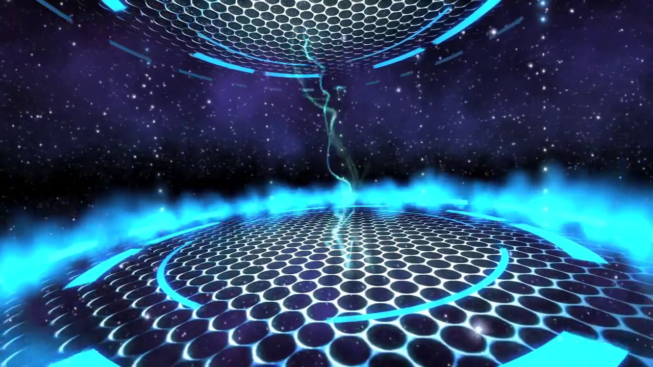 Blue lightning, spherical objects Video material for video producer Have a starry sky