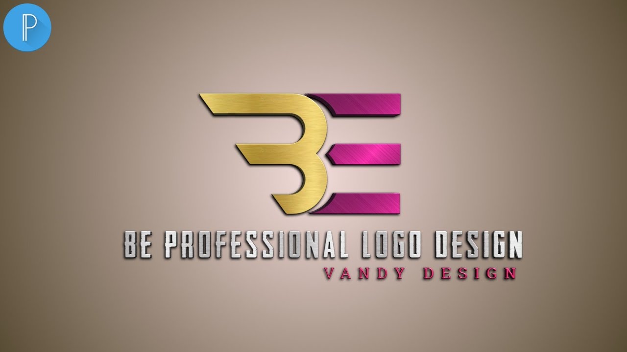 B E 3d logo design -Pixellab tutorai-[Vandy Design]
