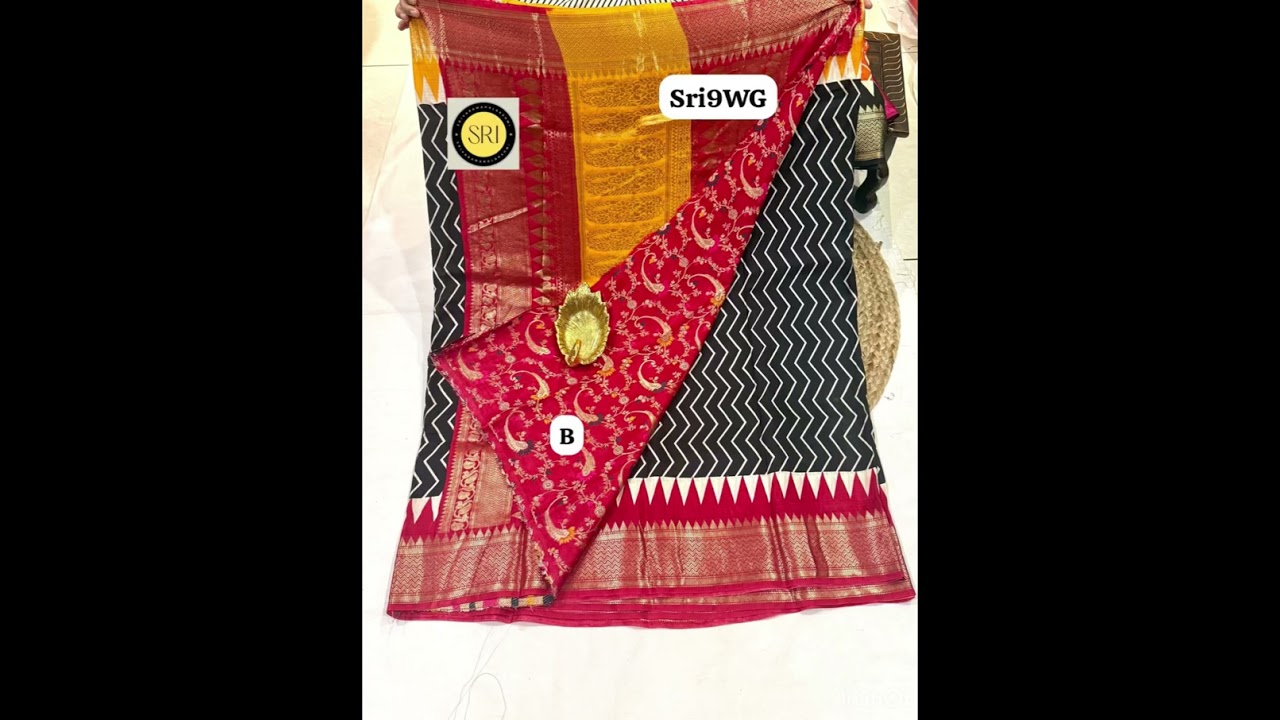 3100/-Mysore pure crepe silk Ganga  Jamuna weaving borders saree with designer blouse 