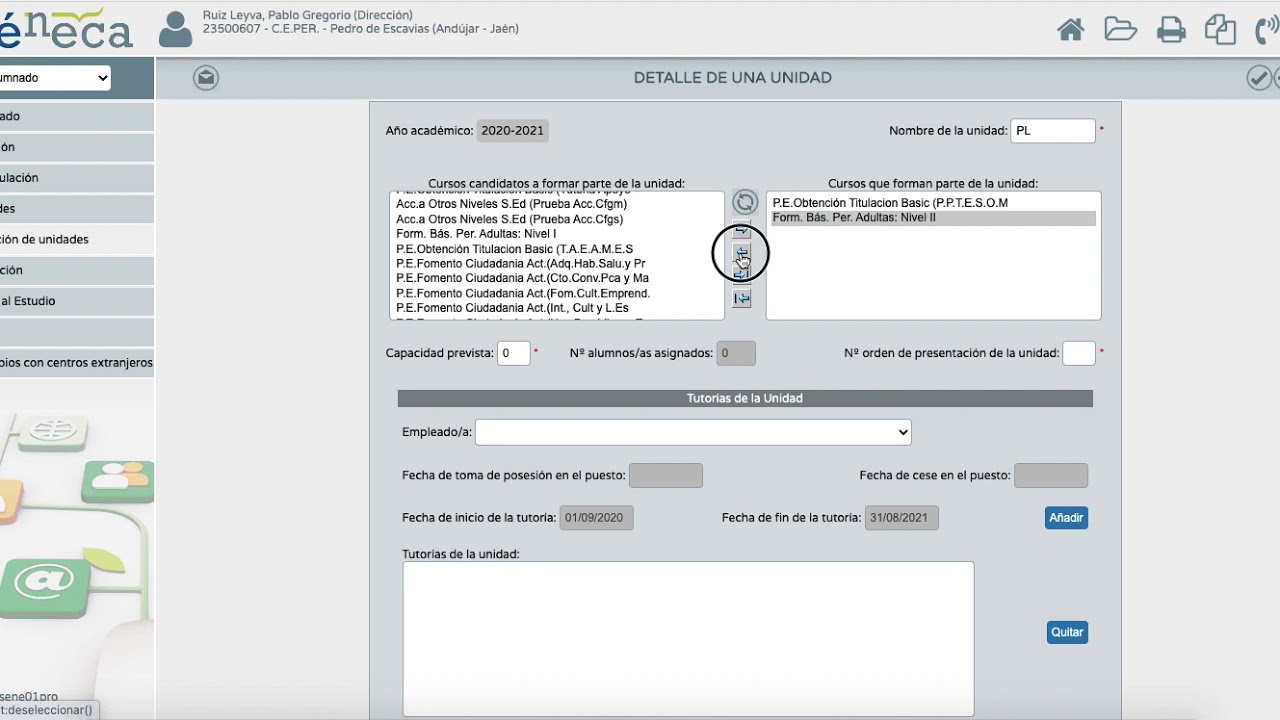Tutorial creación de unidades en Séneca (Junta de Andalucía)