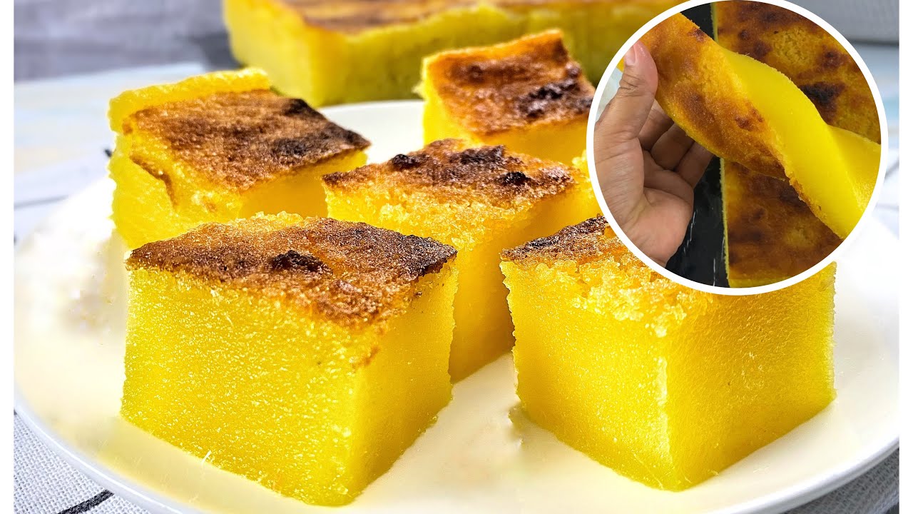 Bingka Ubi Kayu sukatan Cawan sedap , Garing di luar ,lembut dan  lemak manis di dalam/ Cassava Cake