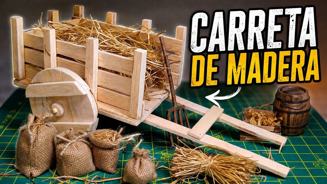 Cómo hacer una Carreta Antigua para Pesebre 💯👈.
