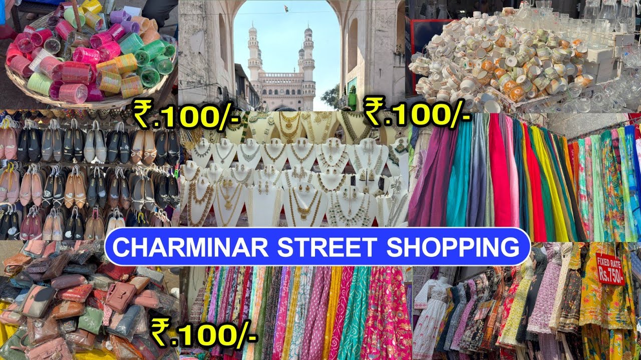 #Charminar Street Shopping Hyderabad #StreetShopping l #LaadBazar #madina #charminarstreetshopping