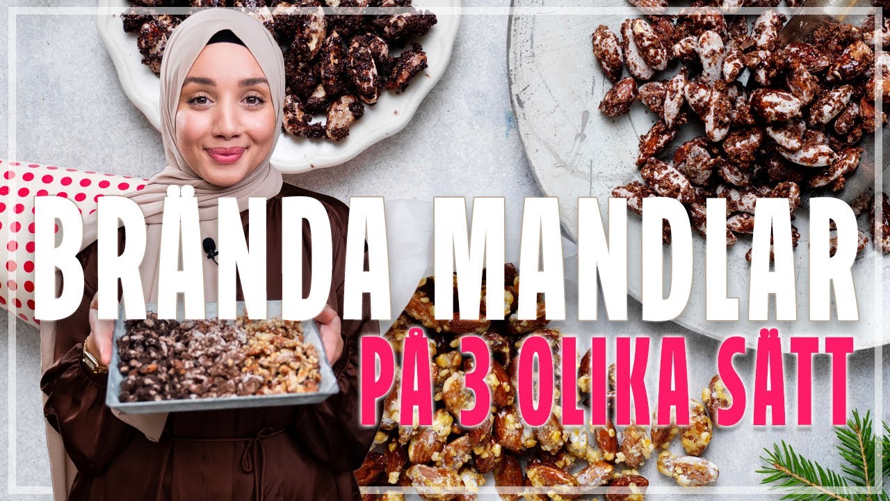 BR&Auml;NDA MANDLAR P&Aring; 3 OLIKA S&Auml;TT: KLASSISK, CHOKLAD & PEPPARKAKA