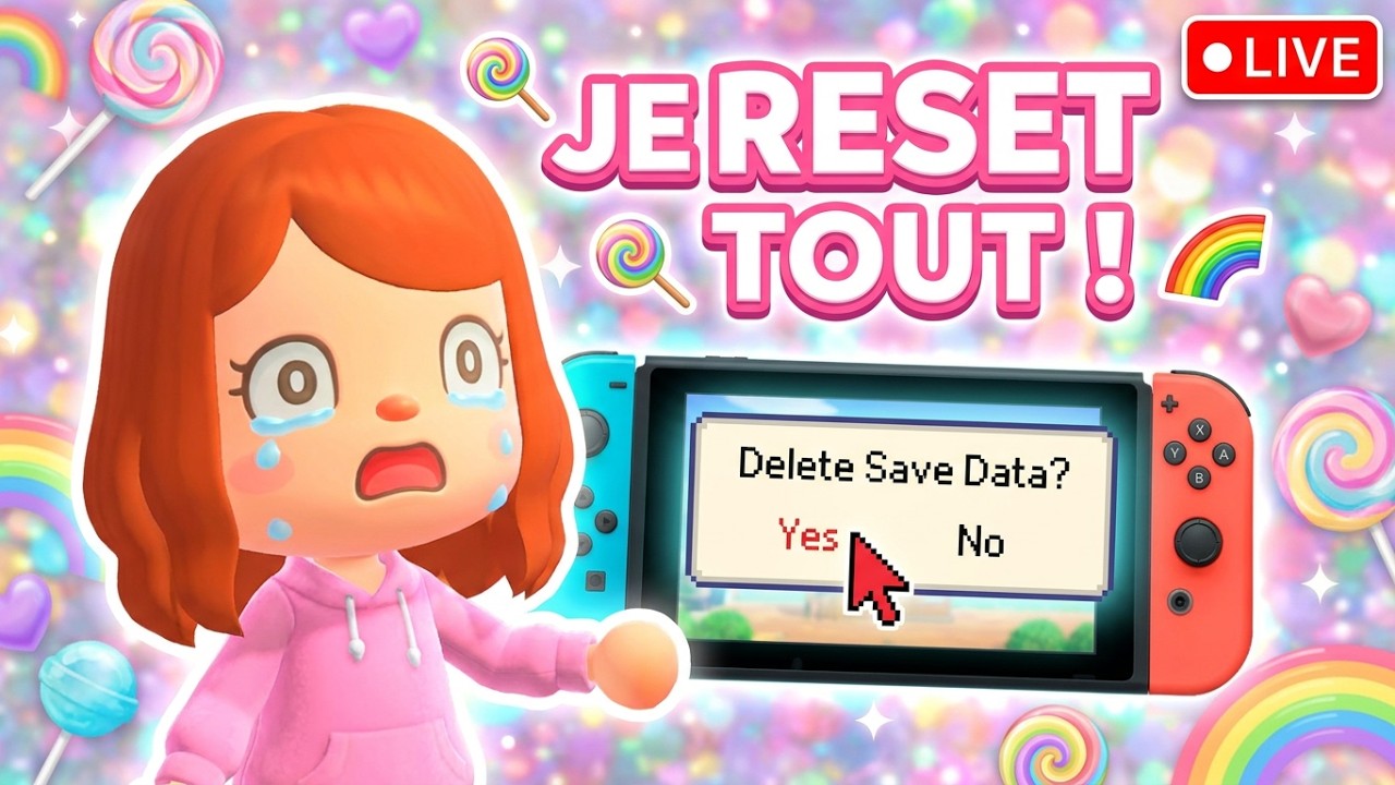 JE RESET NOUVELLE île ACNH 🍭🌈! LIVE sur ANIMAL CROSSING New Horizons