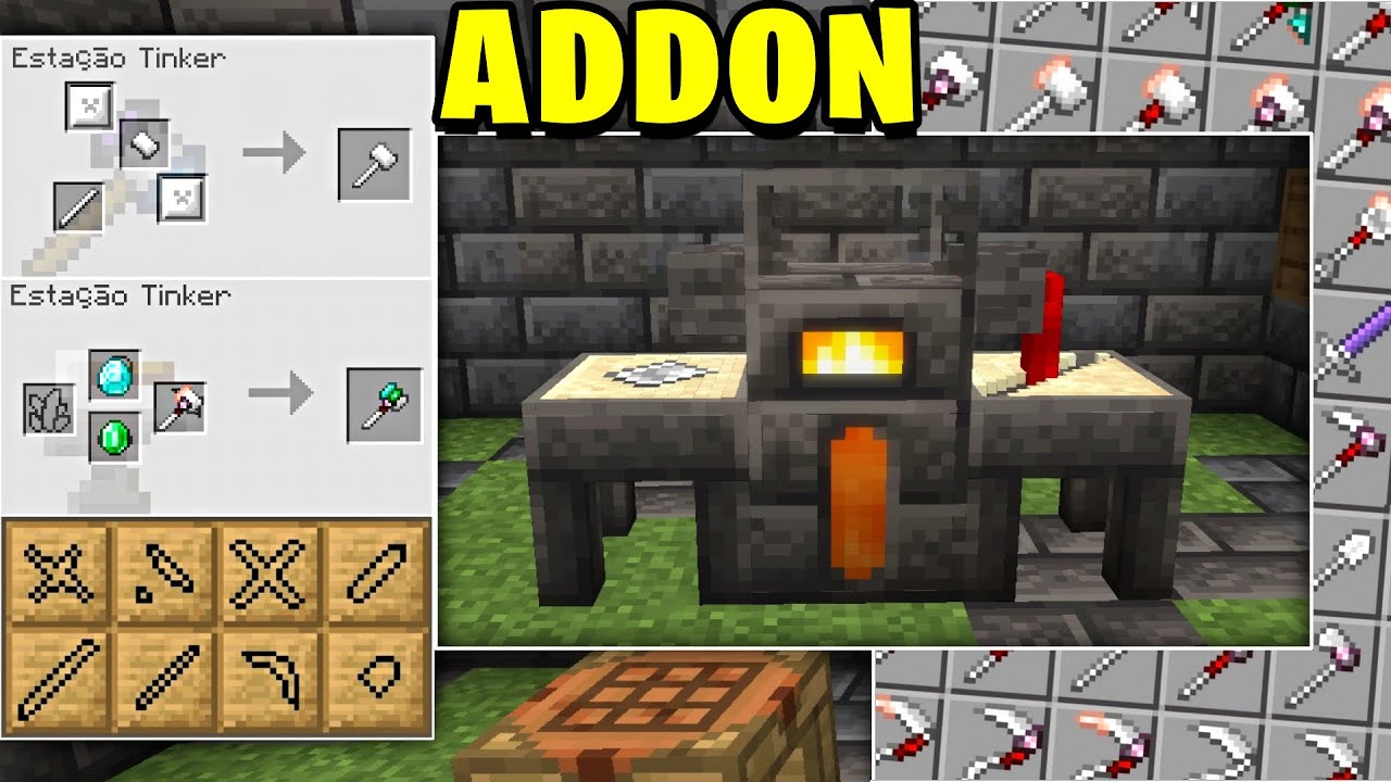 Esse Addon do Tinkers Construct para Minecraft PE é muito Maneiro (Bedrock)
