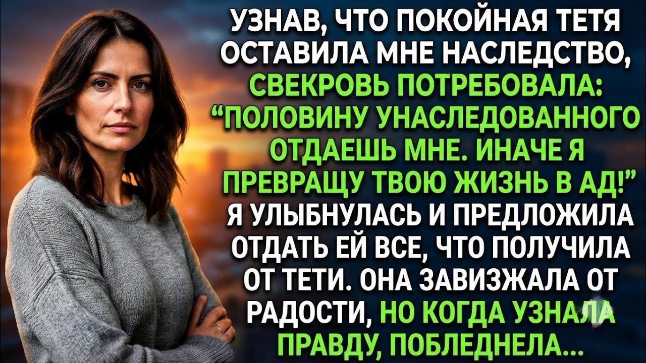 Свекровь потребовала наследство, которое я получила от тети. Я ей отдала все, а потом...